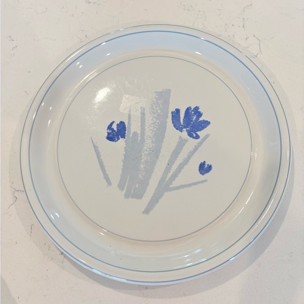 Studio Nova Blue Floral Ceramic Serving 12” Plate “Country Fair Sweet Talk”